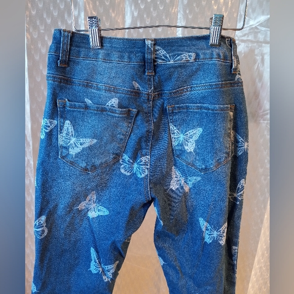 Revelation Blue Skinny Butterfly Jeans Size 2 - Picture 5 of 10